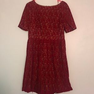 Red floral dress- perfect wedding guest dress